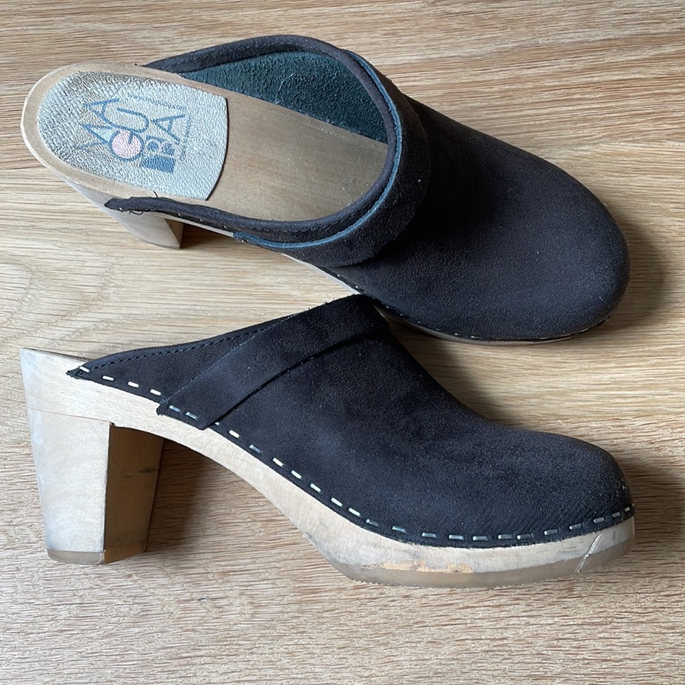 MAGUBA Stockholm Nubuck High Heel Clogs - Picture 5 of 9